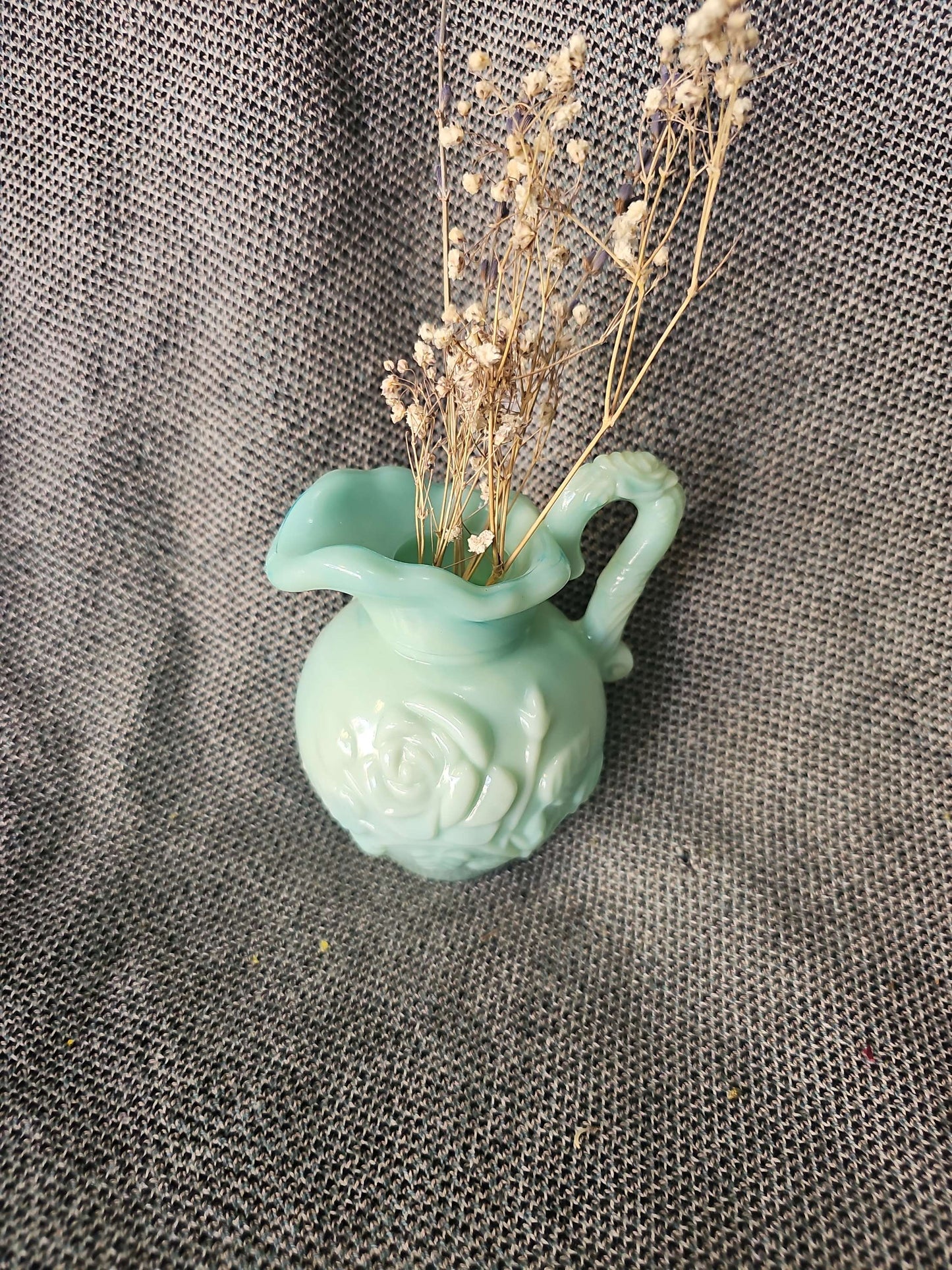 Blue Mini Pitcher w/ Flowers image 0