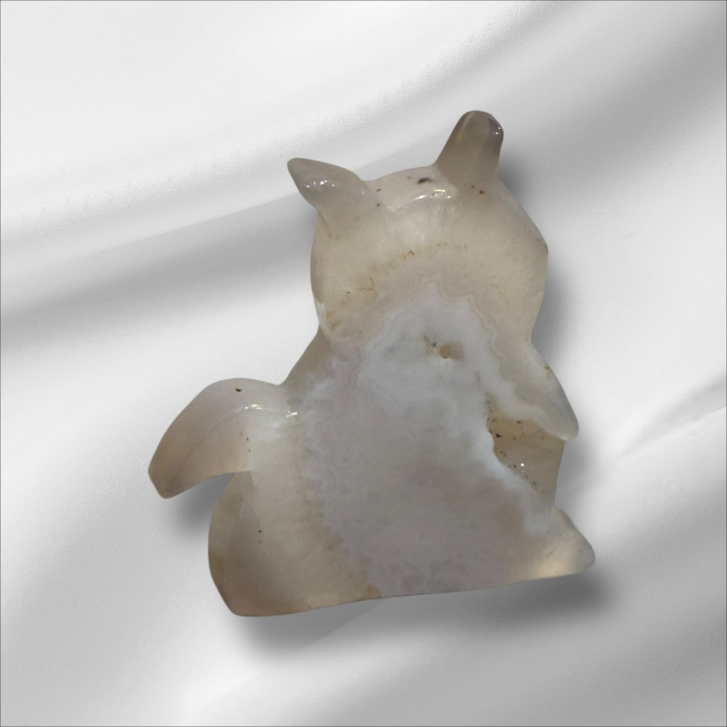 White Druzy Agate Cat