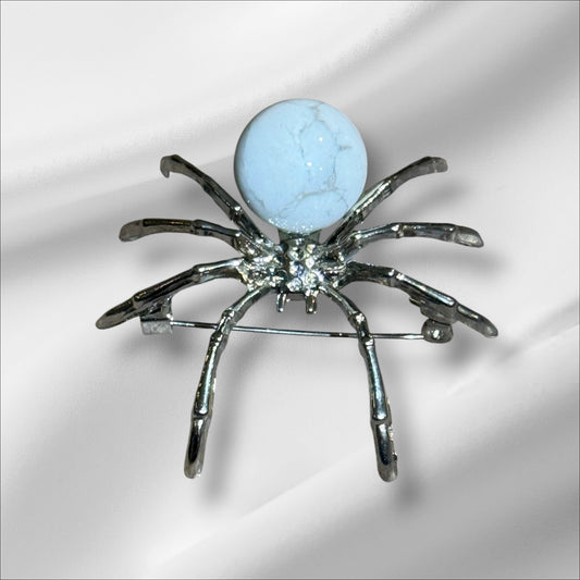 Howlite Spider Pin