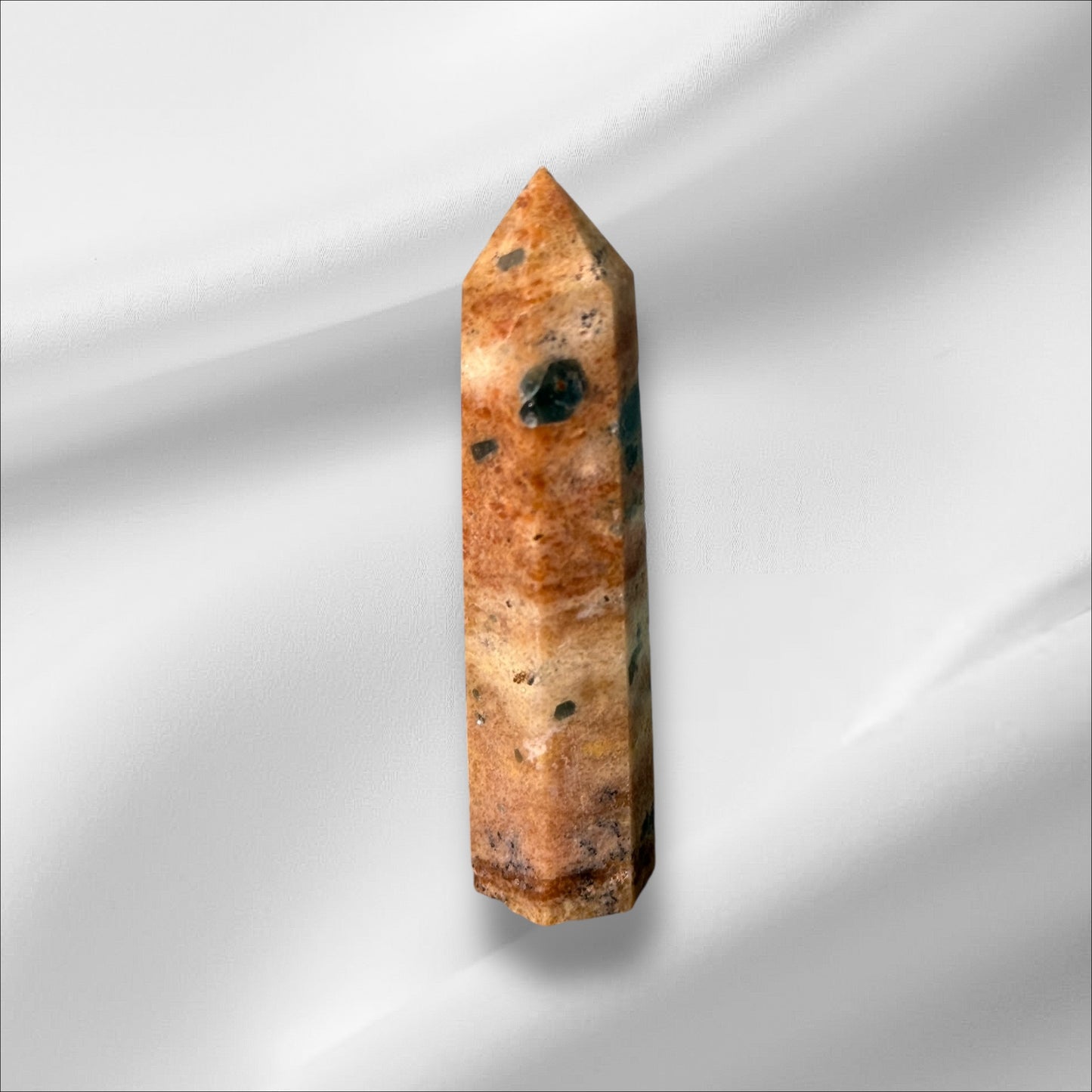 Sunstone w/ Blue Apatite Tower