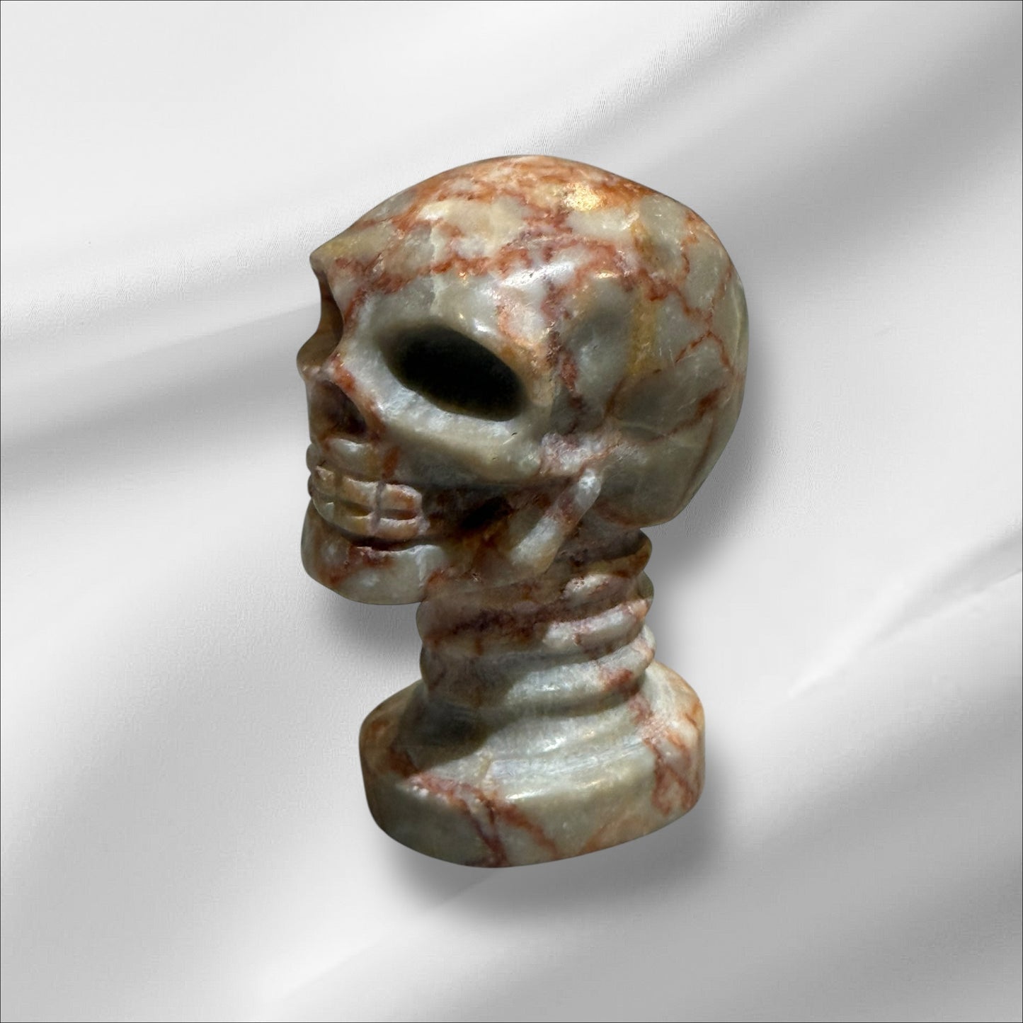 Red Network Jasper Skull