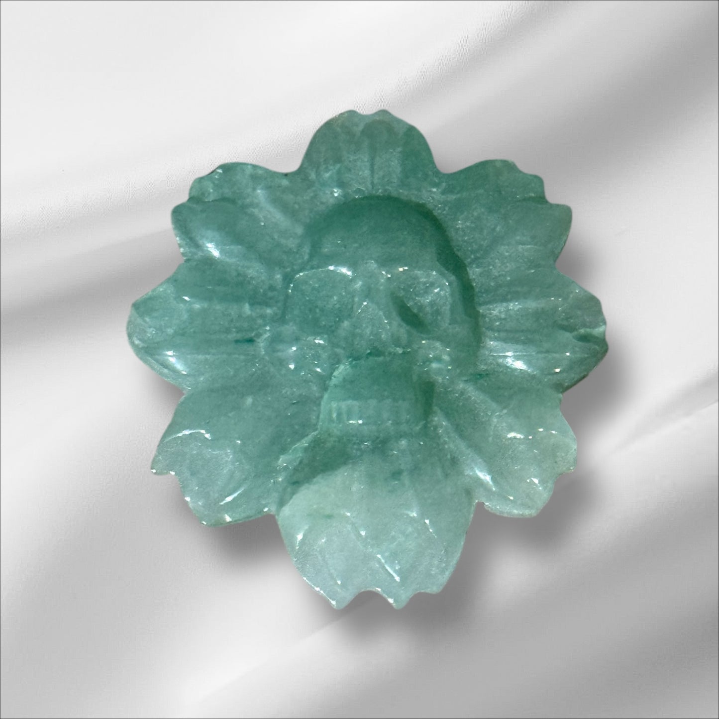 C12-65 Green Aventurine Skullflower