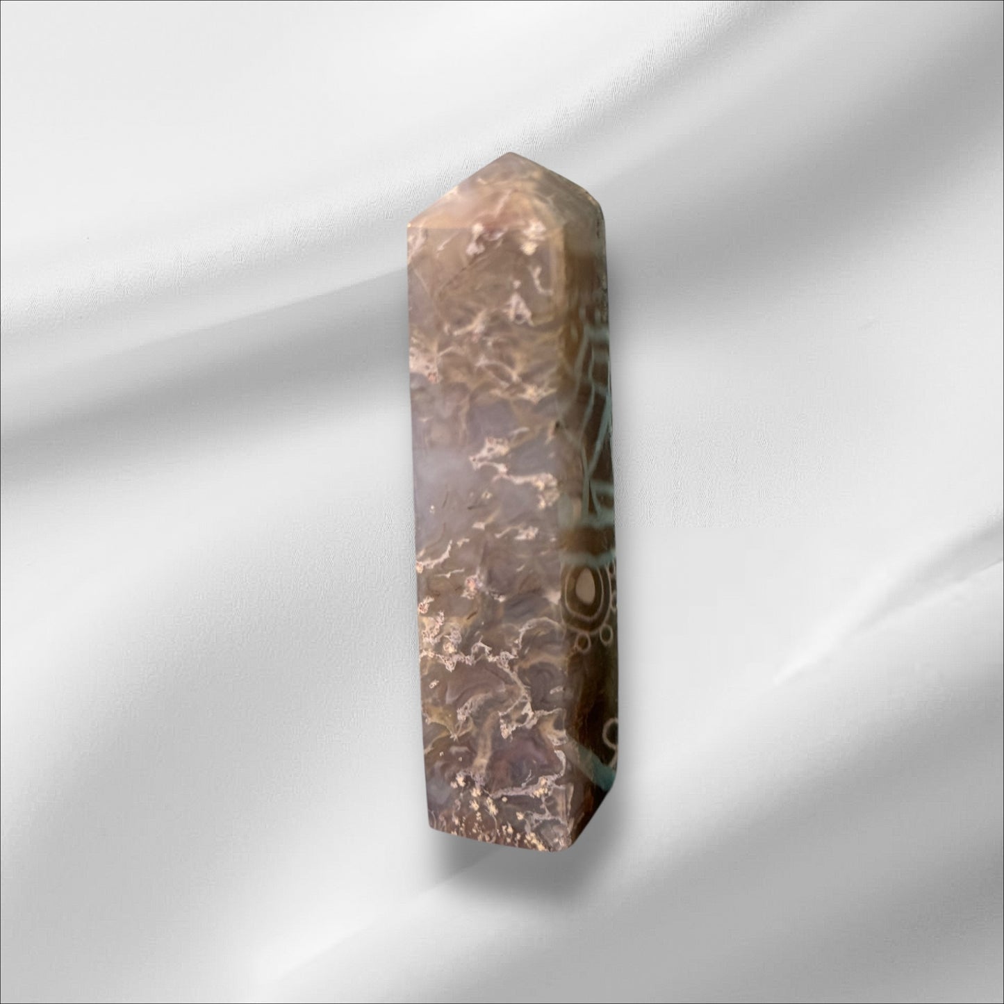Moss Agate Square Cut Tower