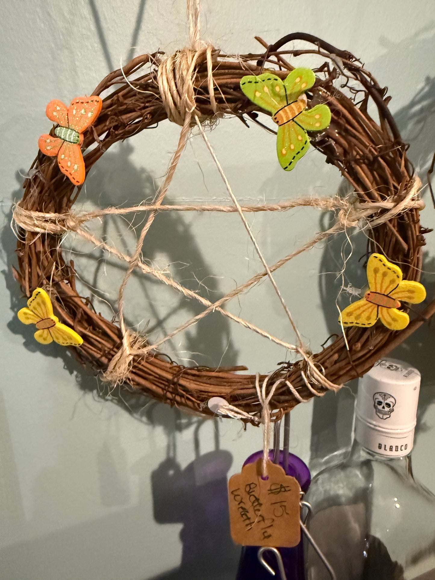 Butterfly pentacle wreath