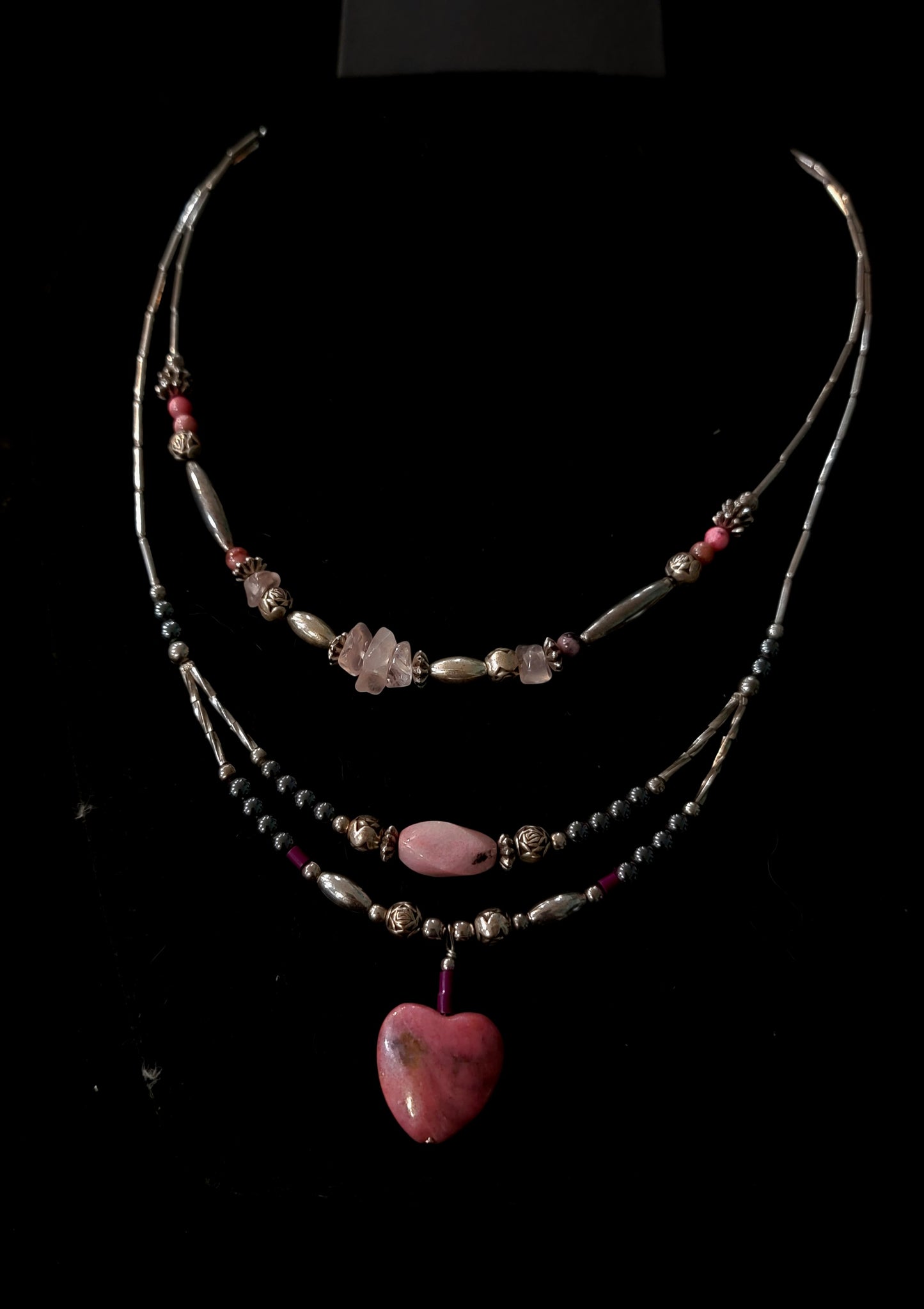 Rose, Hematite, & 925 Set