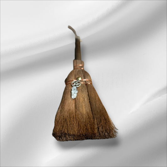 Triple Coil Clear Quartz Altar Broom