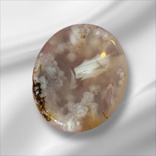 Flower Agate Worry Stone #2