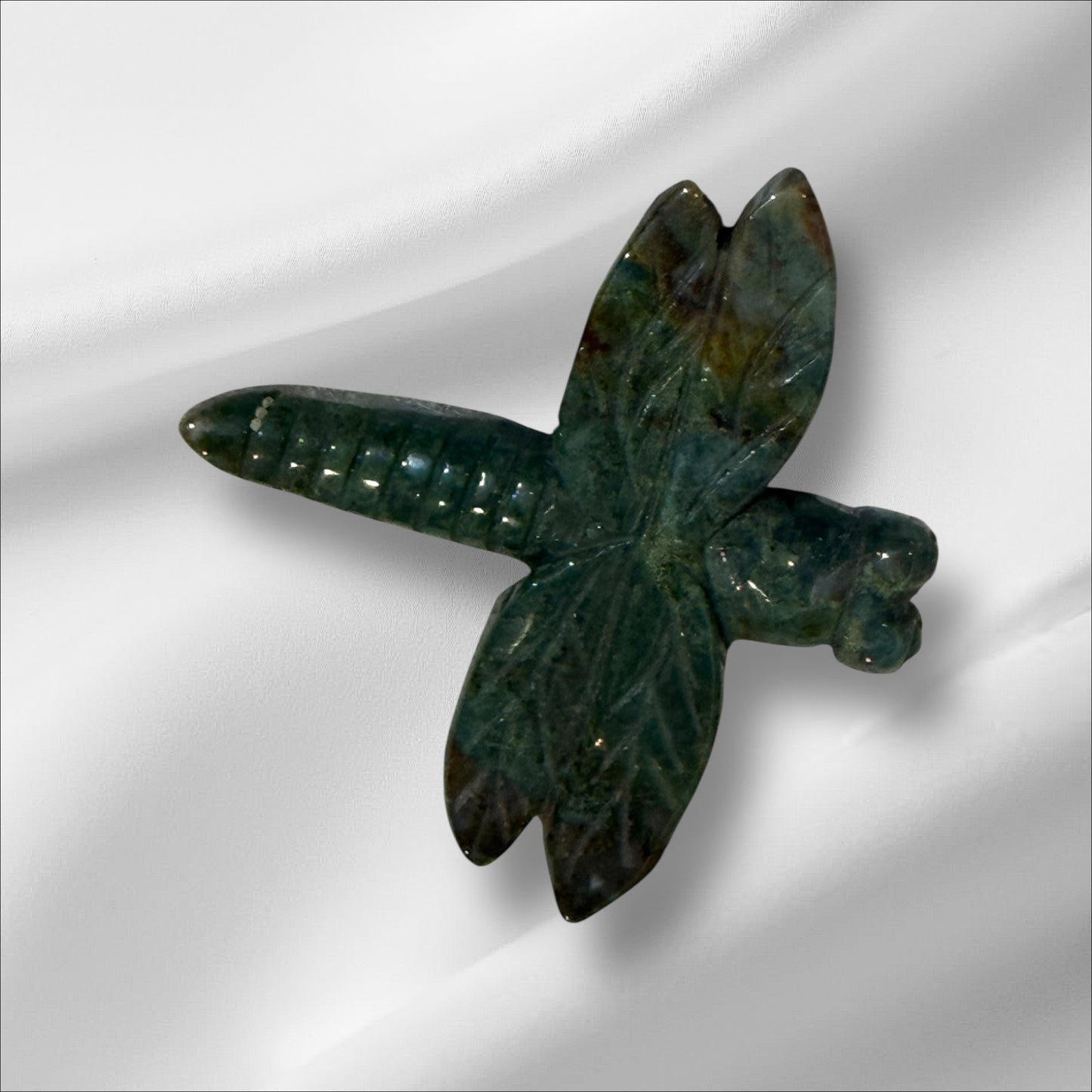 Green Ocean Jasper Dragonfly
