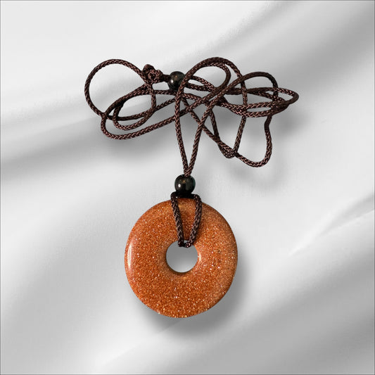Goldstone Donut Necklace