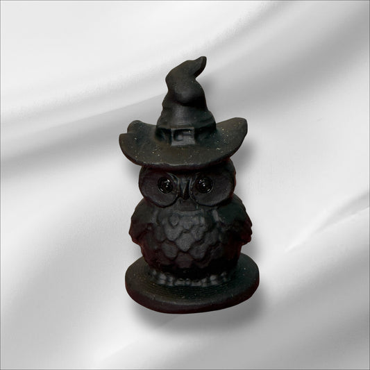 Obsidian Owl with Hat