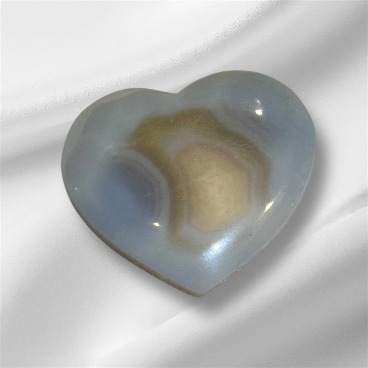 Druzy Agate with Yellow Heart