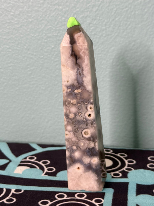 Blue Flower Agate Tower