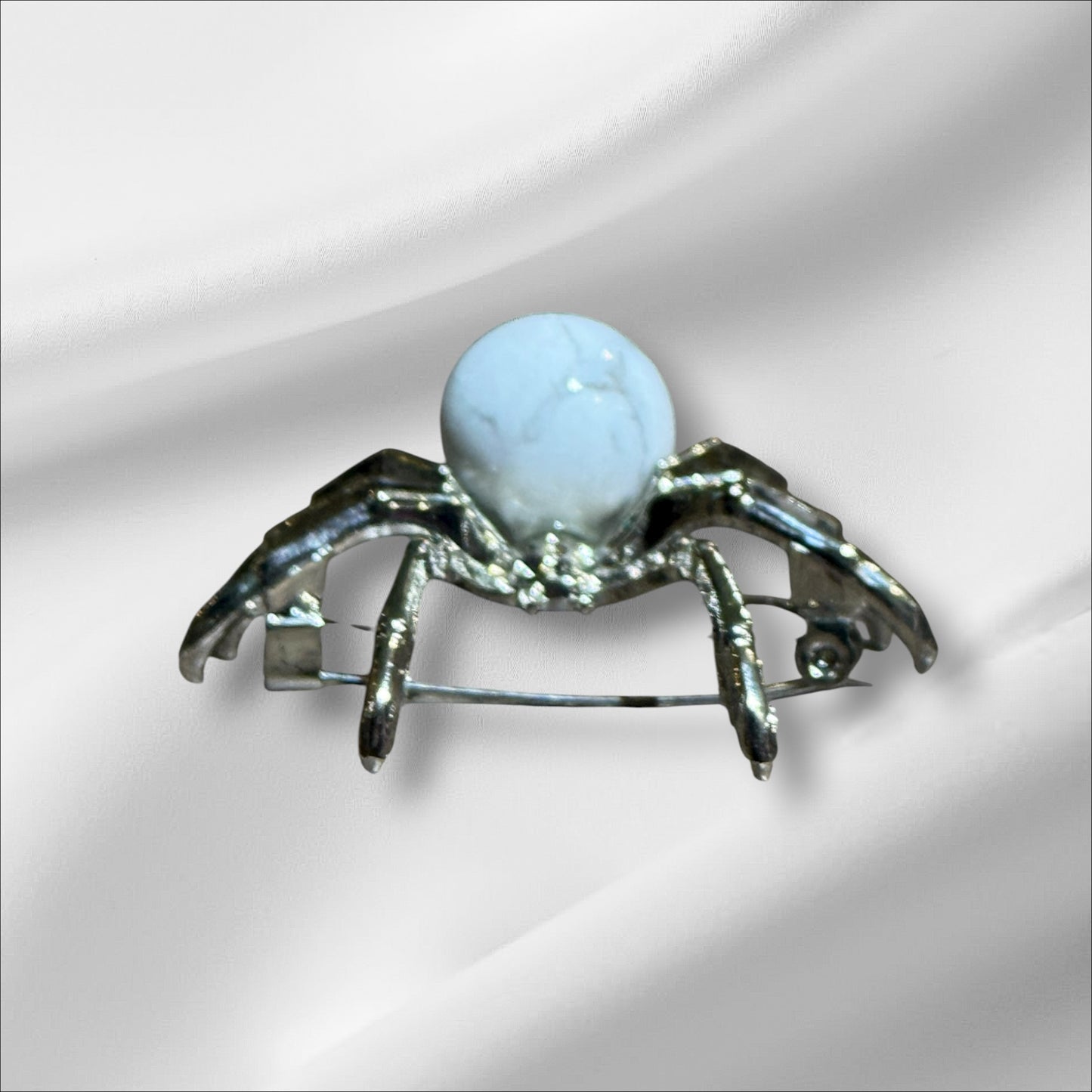 Howlite Spider Pin