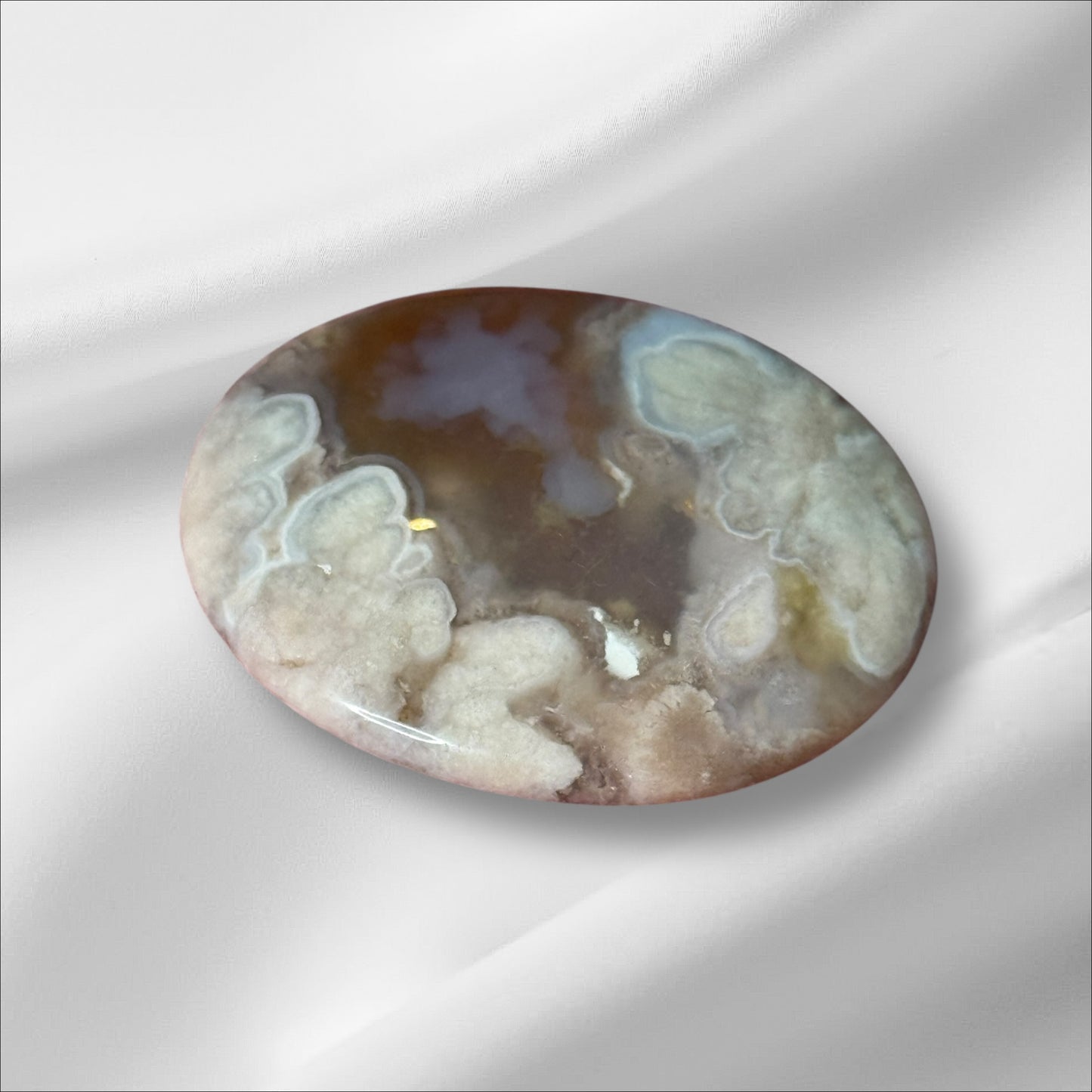 Flower Agate Worry Stone #1