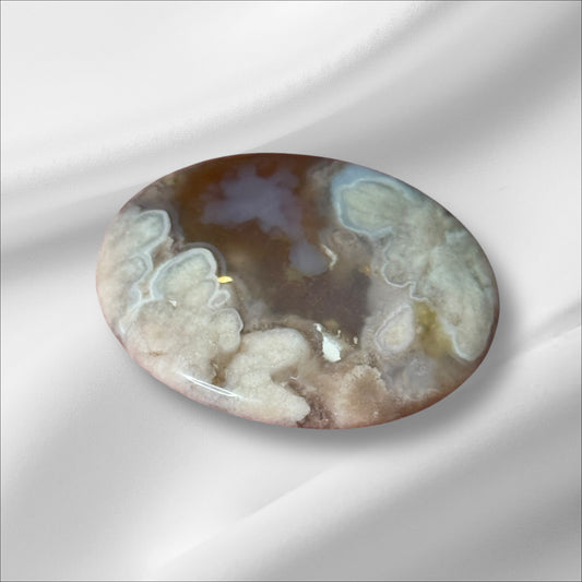 Flower Agate Worry Stone #1