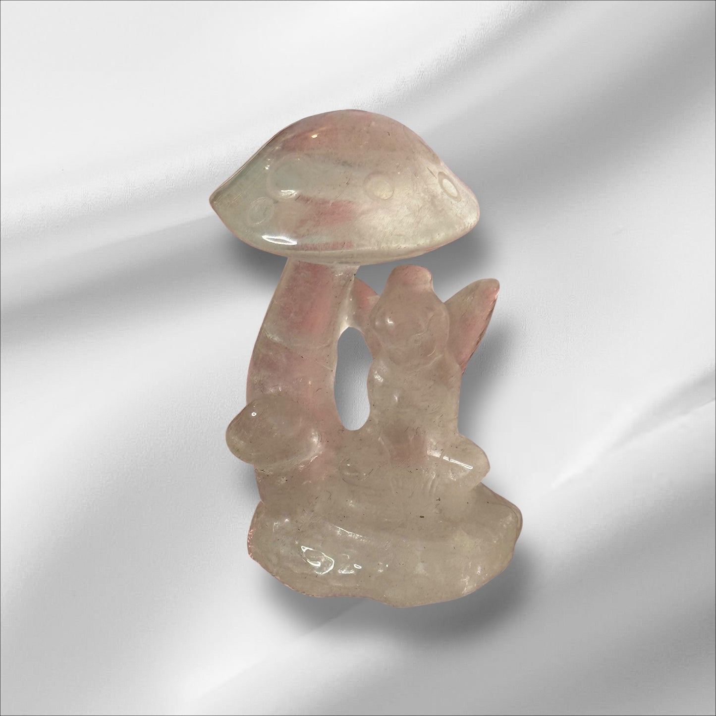 Clear Quartz Fairy with Mushroom