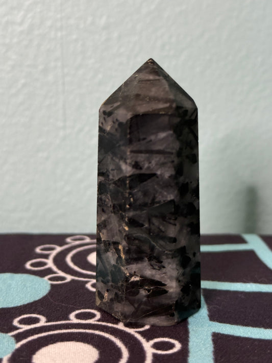 Black Tourmaline in Quartz Tower