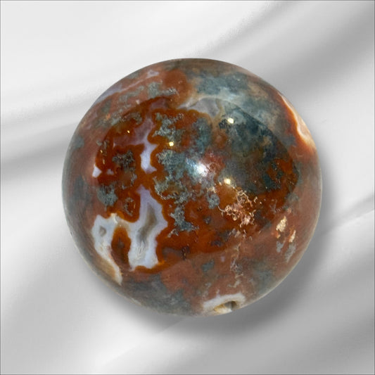 Carnelian with Moss Agate Sphere