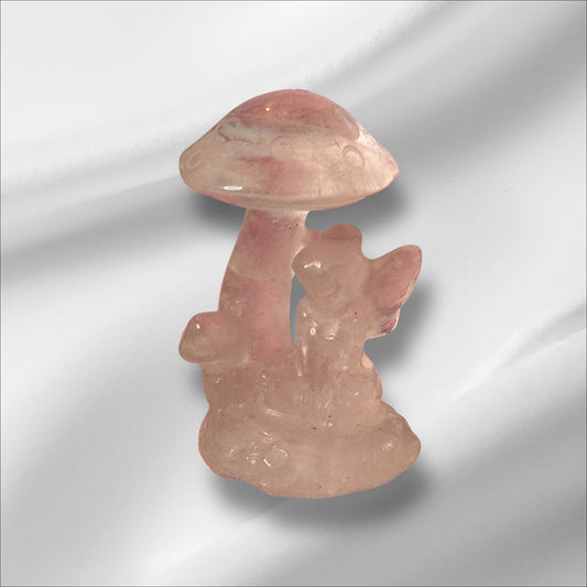 Clear Quartz Fairy with Mushroom