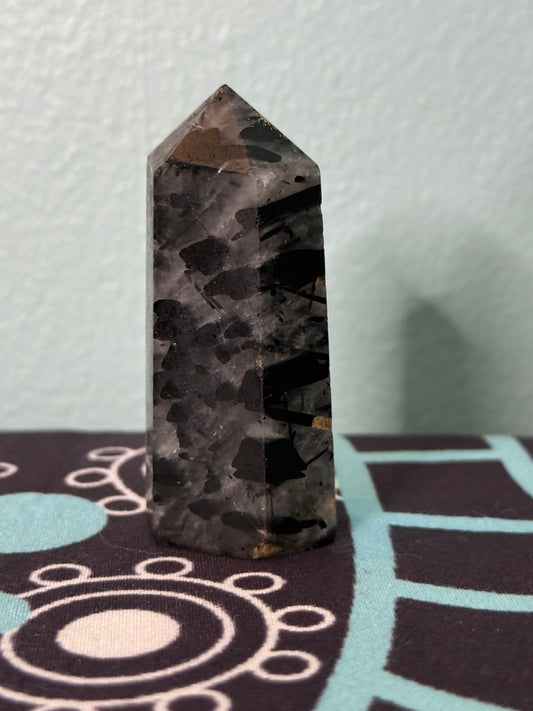 Black Tourmaline in Quartz Tower