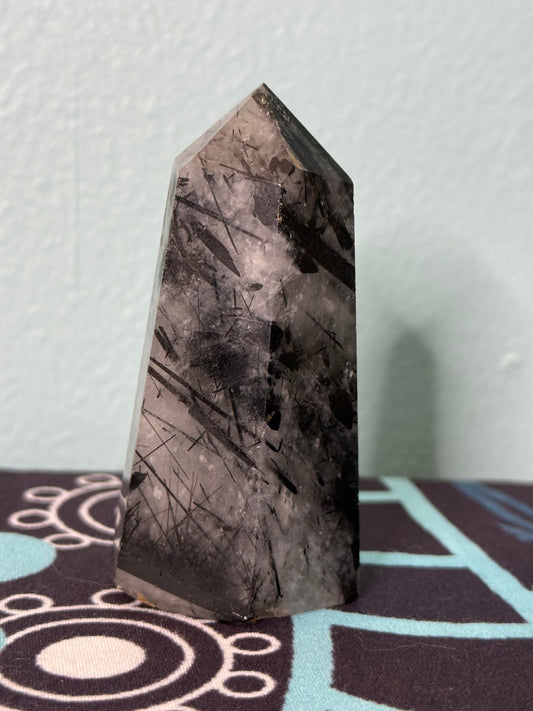 Black Tourmaline in Quartz Tower