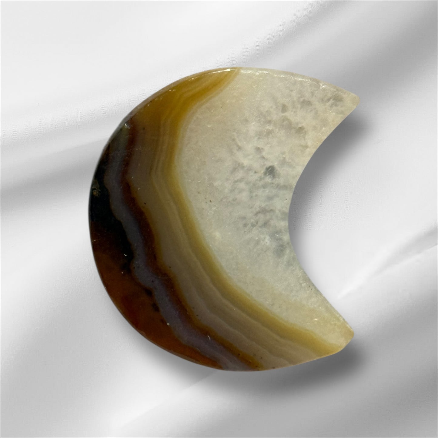 Agate with Quartz Moon