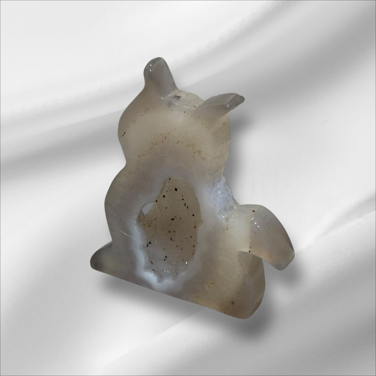 White Druzy Agate Cat