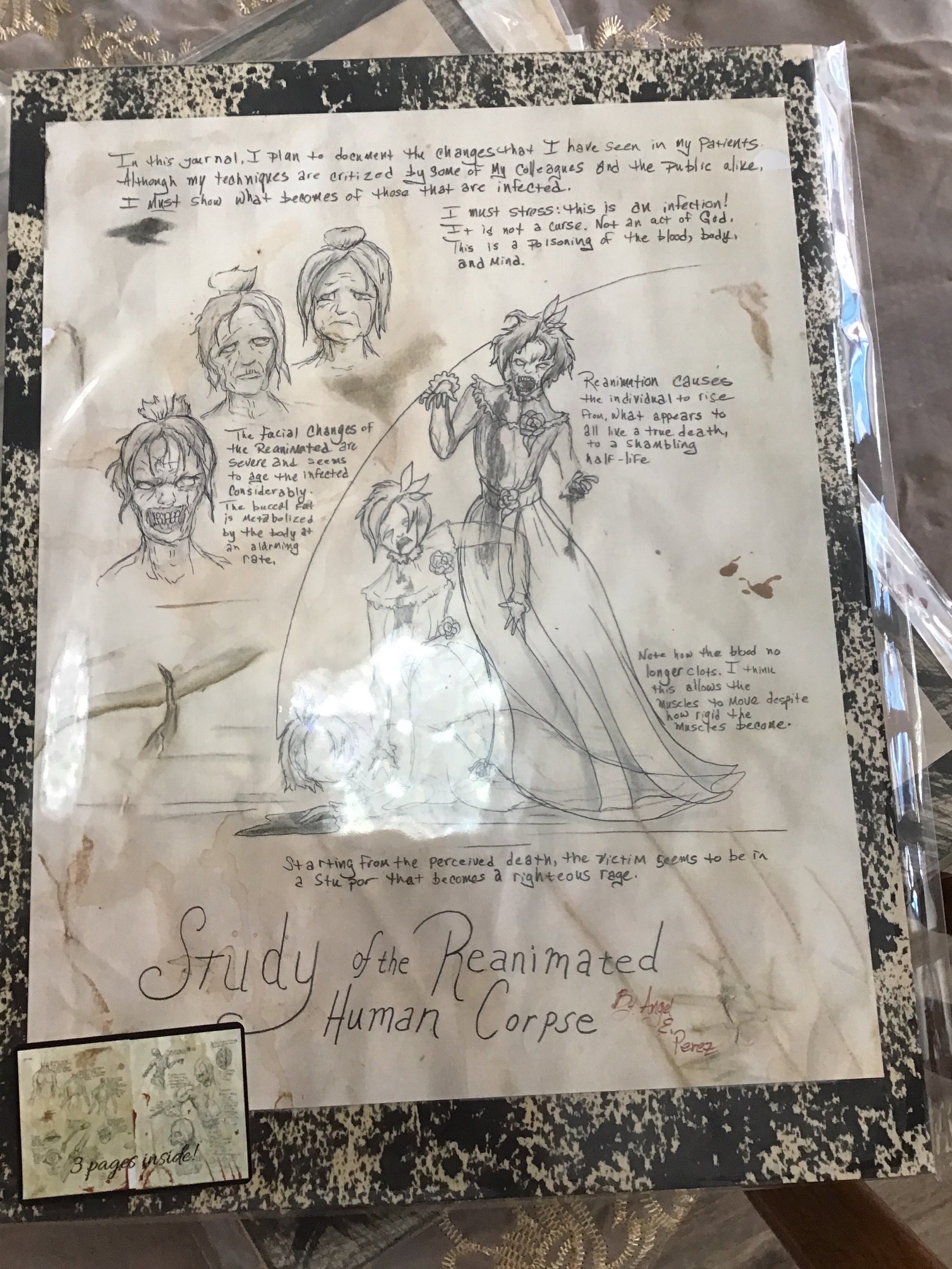 Zombie (Reanimated Human Corpse) Wood Drawing image 0