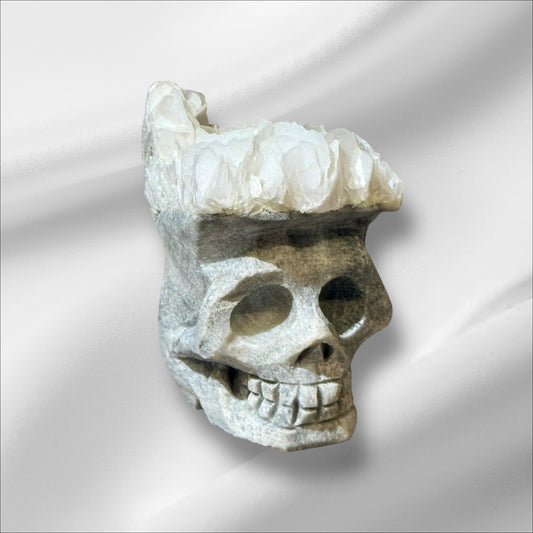 C12-71 Angel Wing Calcite Skull UV+