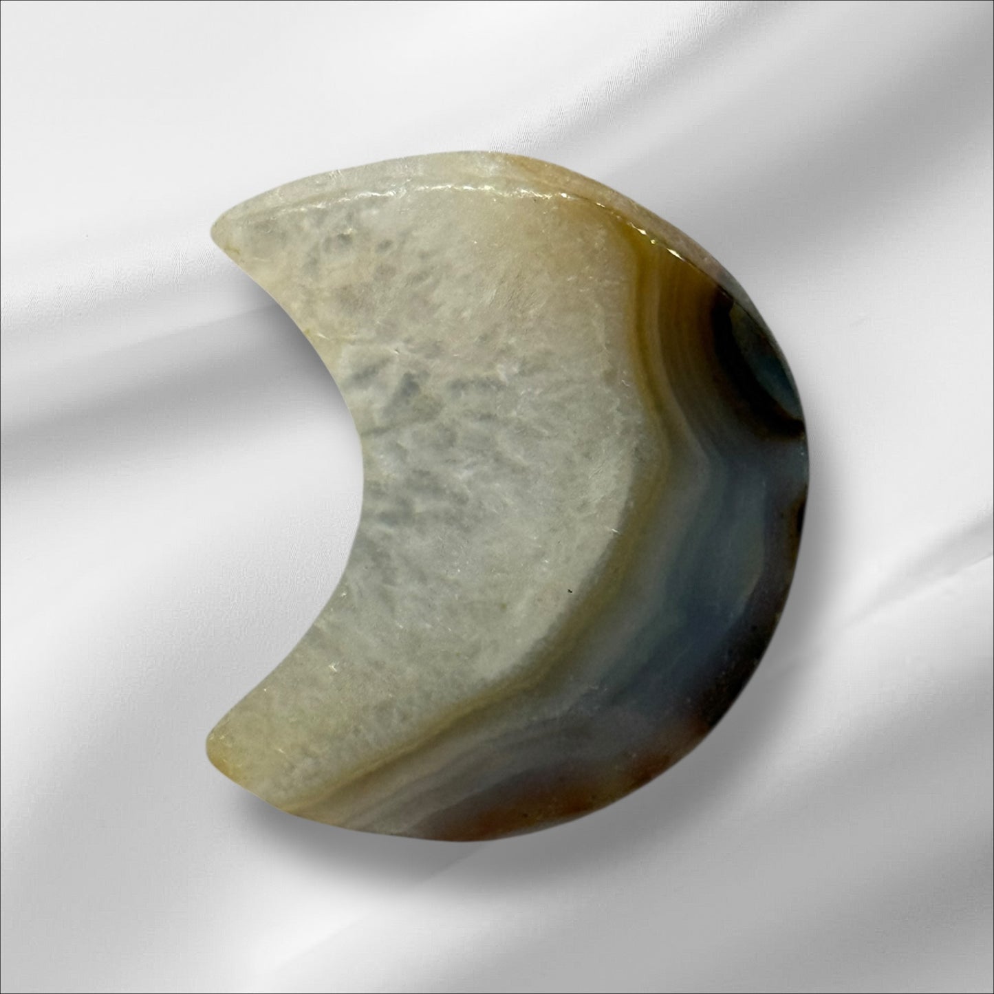 Agate with Quartz Moon