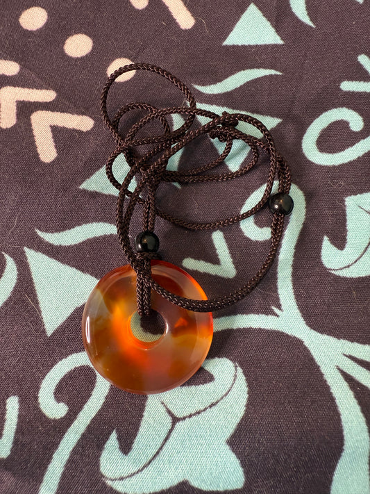 Carnelian Donut Necklace