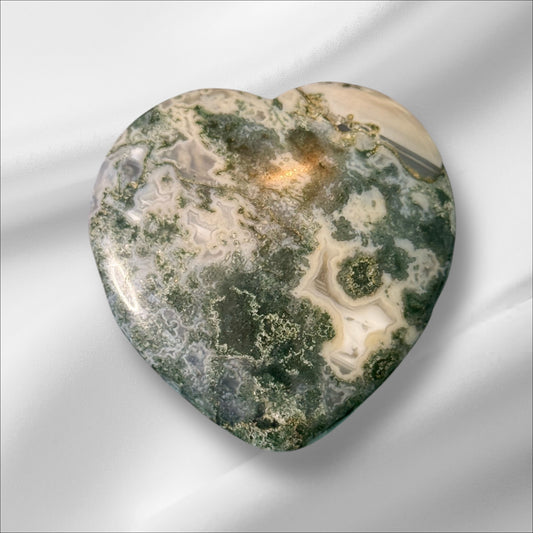 Moss Agate Heart
