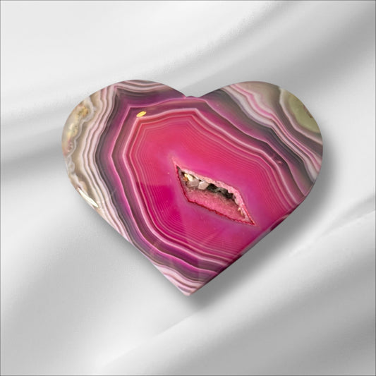 Dyed Pink Agate Heart