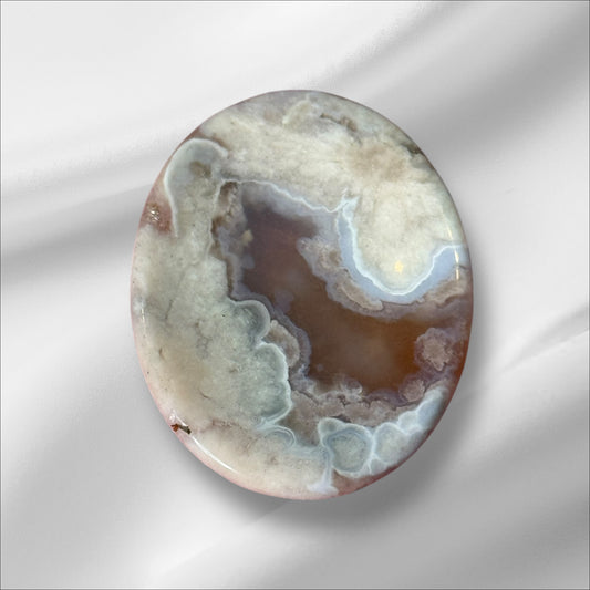 Flower Agate Worry Stone #1