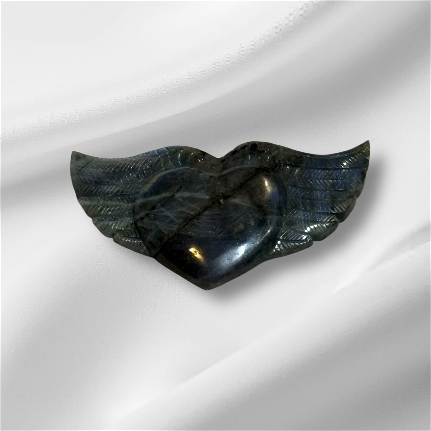 Labradorite Heart Wings