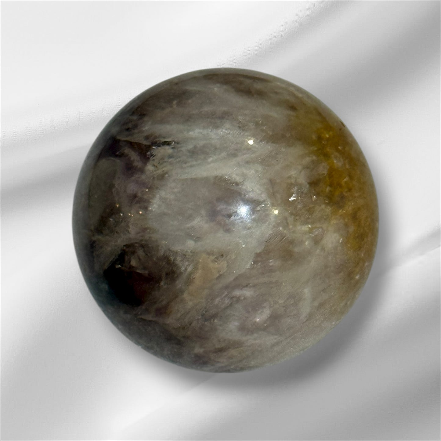 Amethyst, Smoky Quartz Sphere