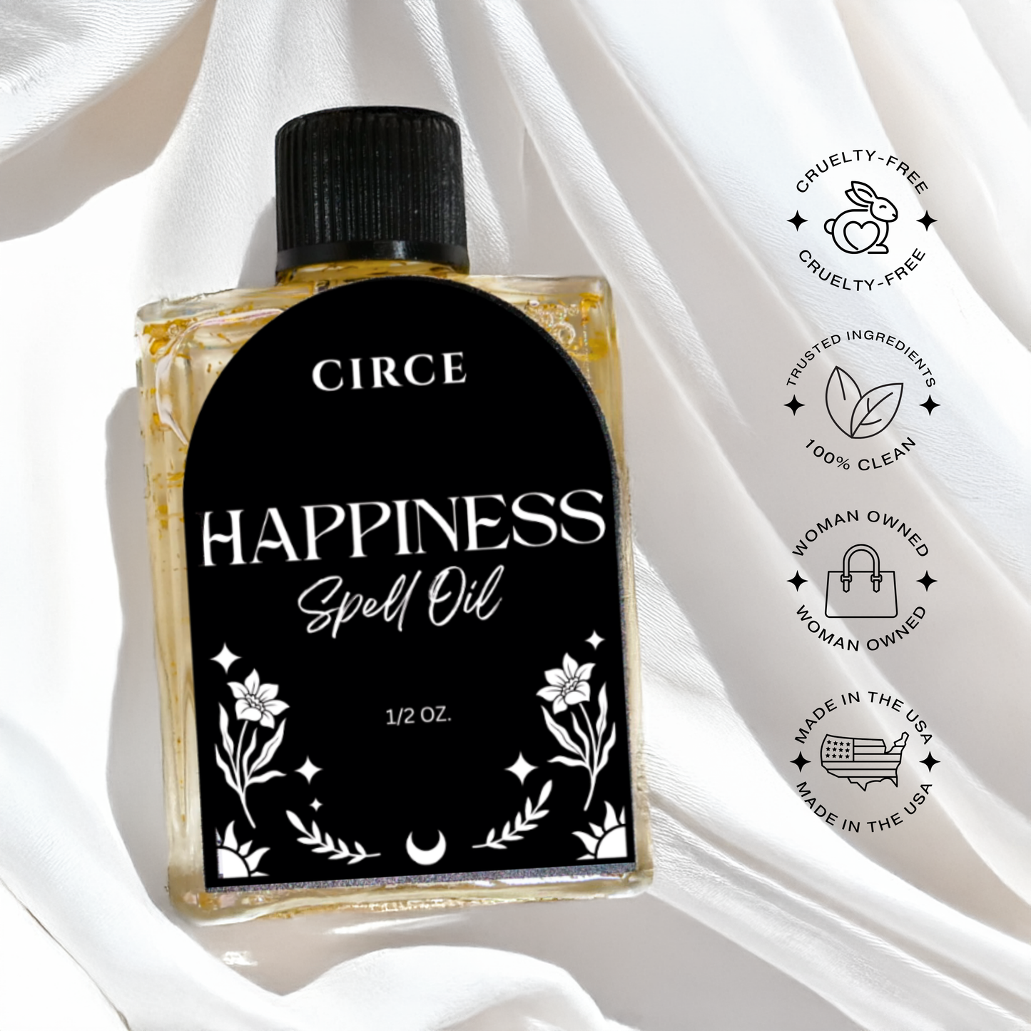 Happiness Spell Oil - Intention Ritual Oil - Joy Stress
